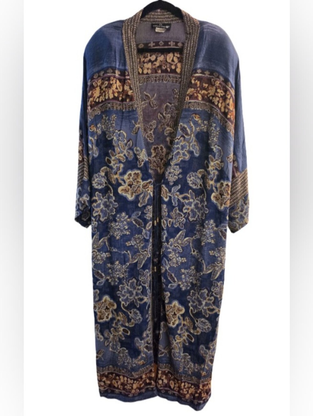 90s Carole Little Patterned Kimono Duster